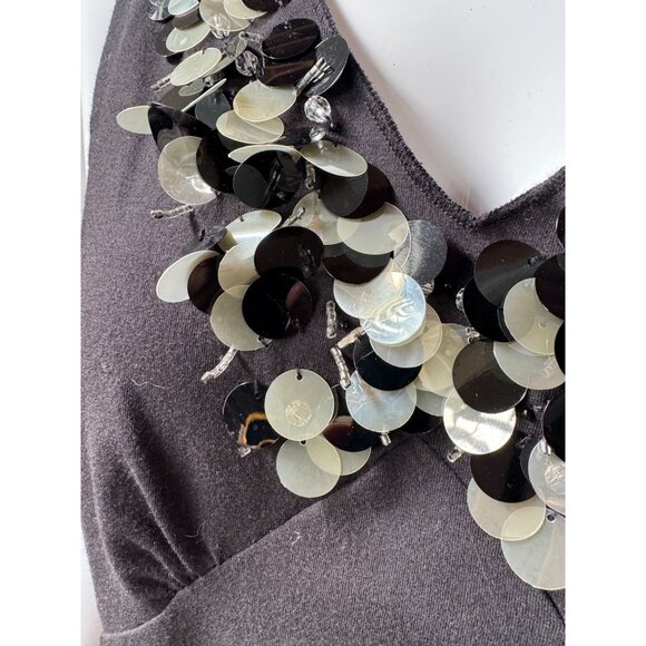 Nine West Black Sidewalk Cafe Sleeveless Top With Sequin Detail Size M New With - Picture 7 of 16